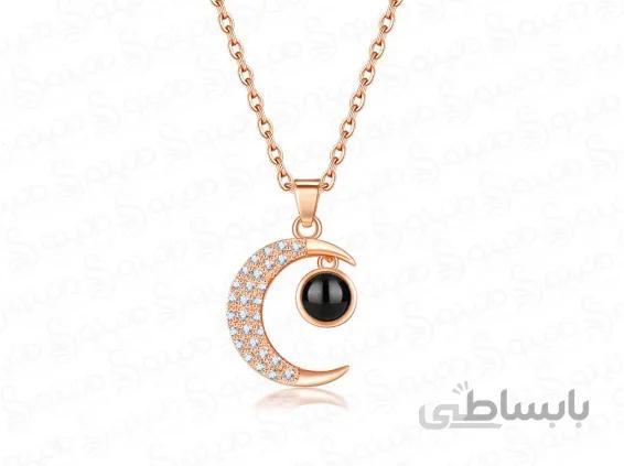 گردنبند زنانه دوستت دارم به صد زبان دنیا طرح ماه شب 11802