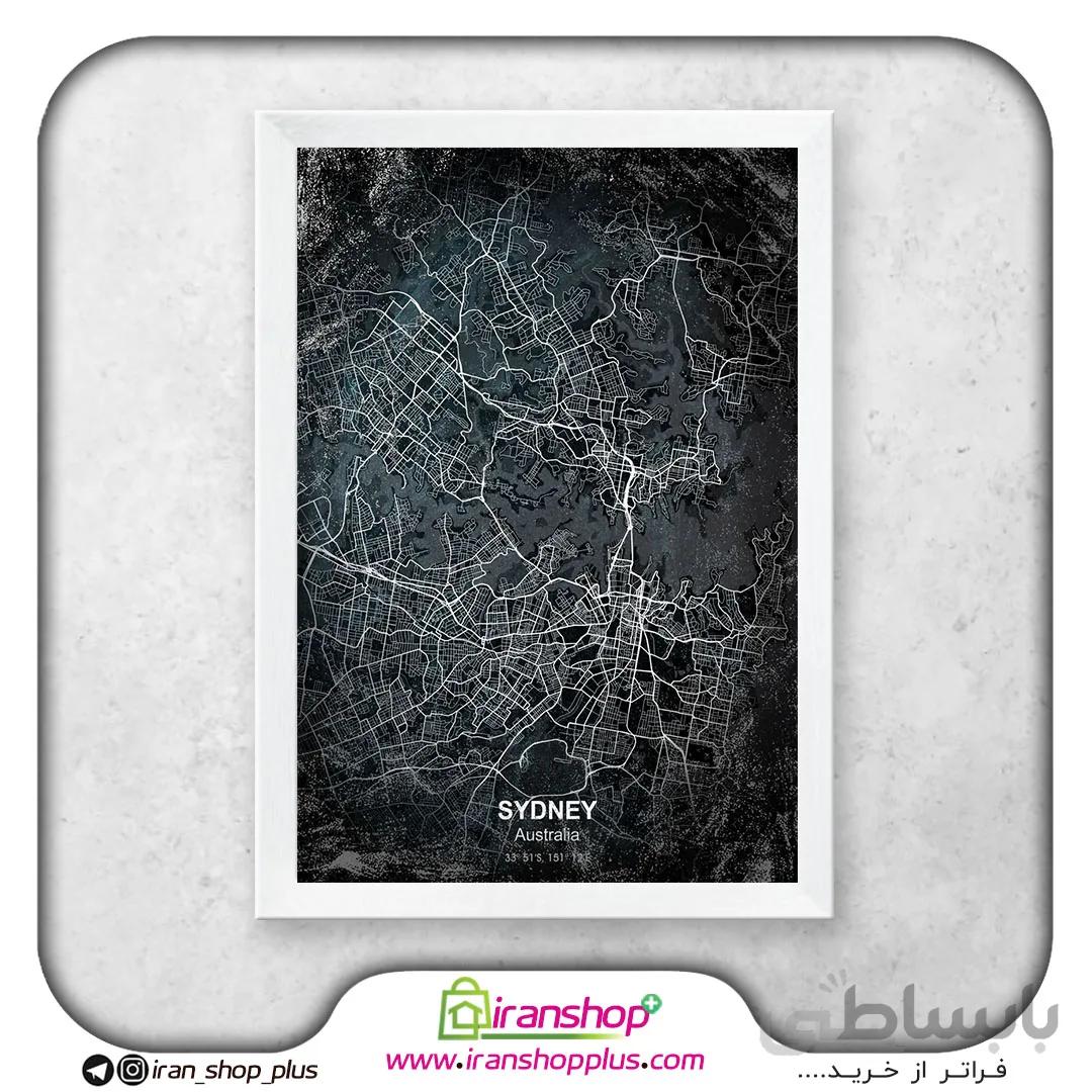 تابلو نقشه شهر سیدنی با تم Chalkboard