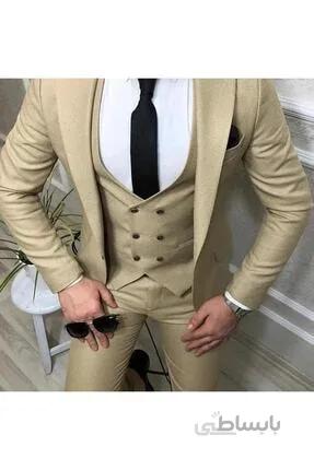 کت و شلوار مردانه طرح جدید برند Tempee رنگ بژ کد ty137318345