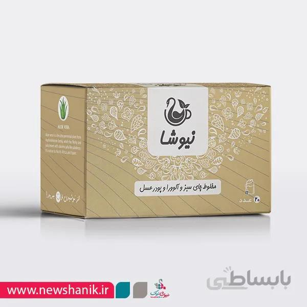مخلوط چای سبز و آلوورا و عسل کیسه ای نیوشا (20 عددی)
