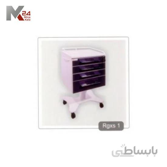 روتور 4 کشو MDF با پایه پروانه ای و حفاظ فلزی و دستگیره استیل RGXS1