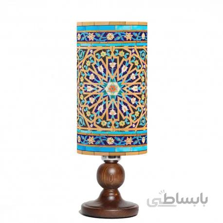 آباژور لیوانی کاشی گره پایه چوبی