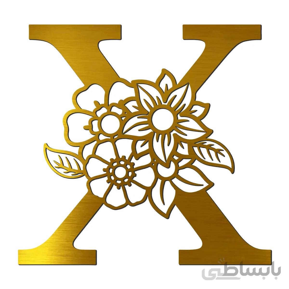 ایینه پلکسی گلس فروشگاه اژنگ مدل حروف گل دار طرح حروف X کد14635763