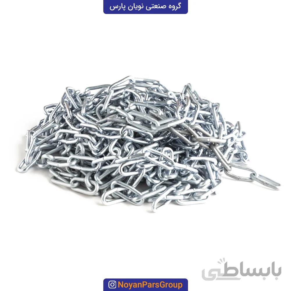 زنجیر 10 متری سایز 3 دانه ریز آبکاری نقره ای نویان پارس