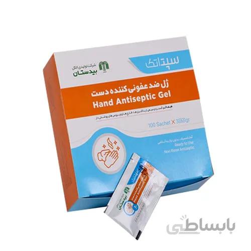 ژل ضدعفونی کننده تک نفره بسته 100 تایی