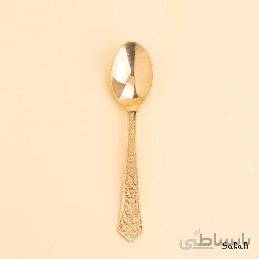 قاشق مرباخوری برنجی طلایی مدل اقاقیا