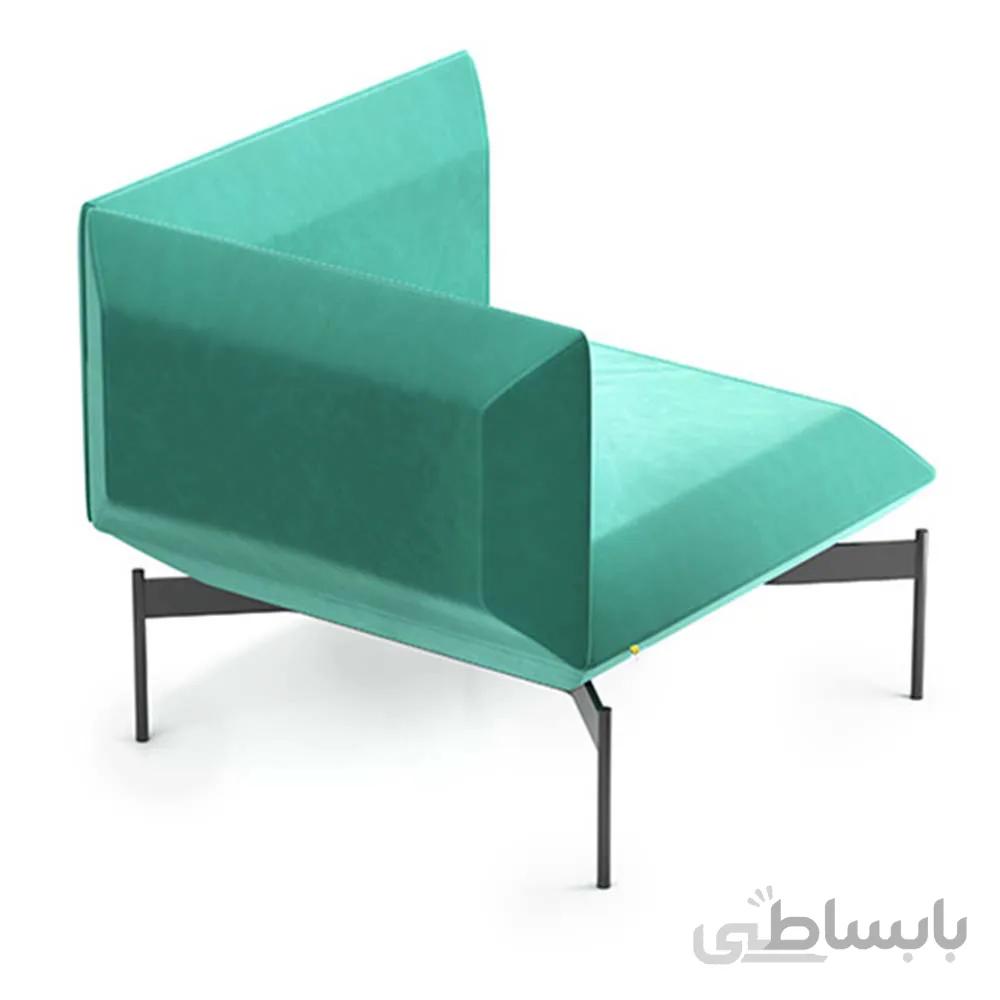 مبل تک نفره دسته ال چپ SF-110-21 با پوشش چرم هلگر