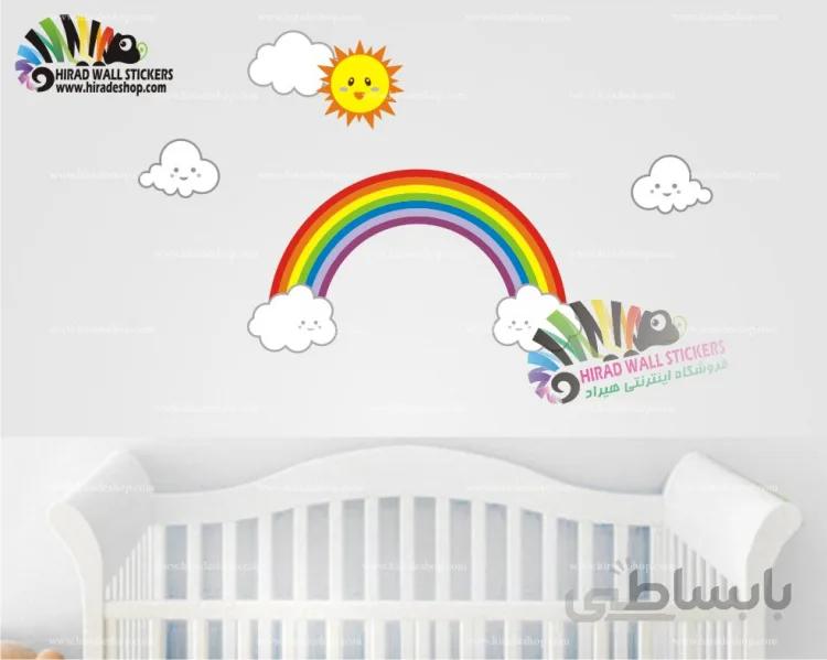 استیکر رنگین کمان و ابر و خورشید کد h543