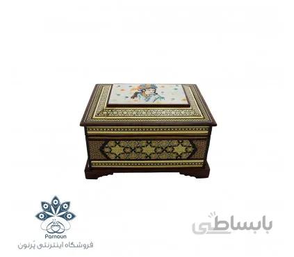 جعبه جواهرات خاتم کوچک با طرح چشم نواز مینیاتور