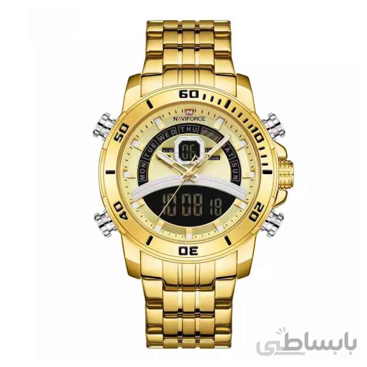 ساعت مچی نیوی فورس مردانه طلایی مدل Naviforce 9181