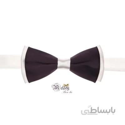 پاپیون سری نینو - بچگانه (بادمجانی مات و سفید)