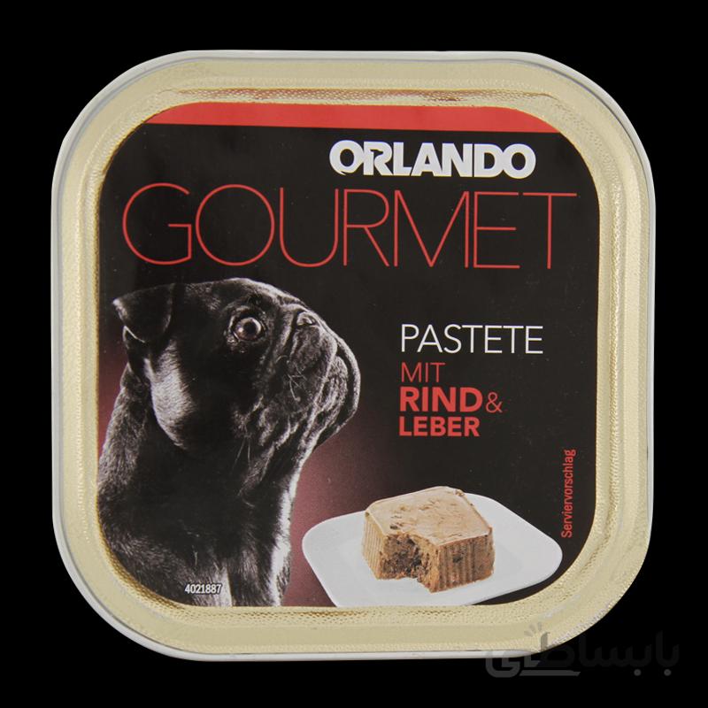 غذای کاسه ای سگ اورلاندو مدل Beef & Liver pate وزن 150 گرم