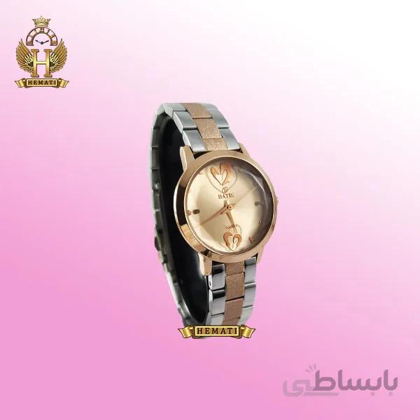 ساعت زنانه داتیس مدل Datis D8368CL نقره ای رزگلد (شیشه کافی)