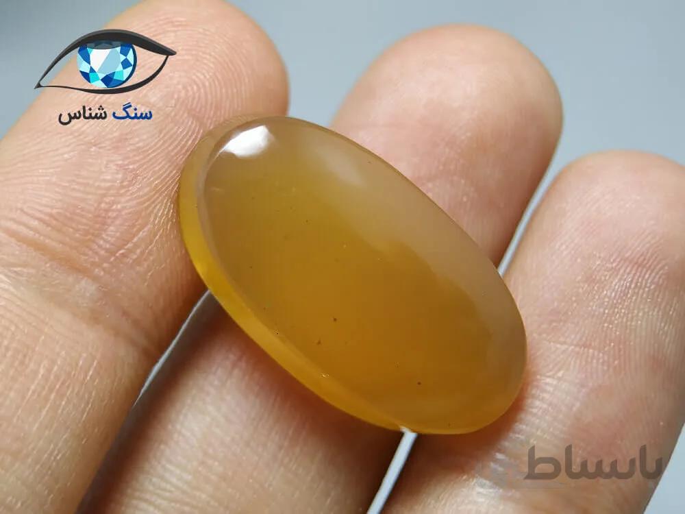 عقیق زرد عسلی طبیعی درشت 5.8 گرم