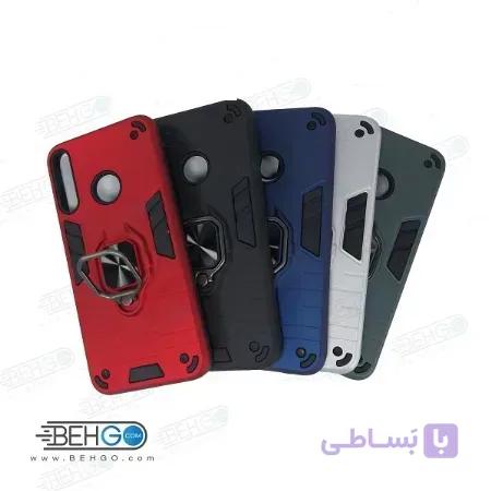 قاب گوشی y7p قاب ضد ضربه y7p قاب هلدر دار گارد محافظ قاب پاپ سوکت دار مدل حلقه دار انگشتی هولدر مگنتی مدل بتمن ارمور اصلی مناسب وای 7 پی کاور گوشی موبایل هواوی Anti Shock BATMAN ARMOR FINGER RING CASE COVER For Huawei Y7 p