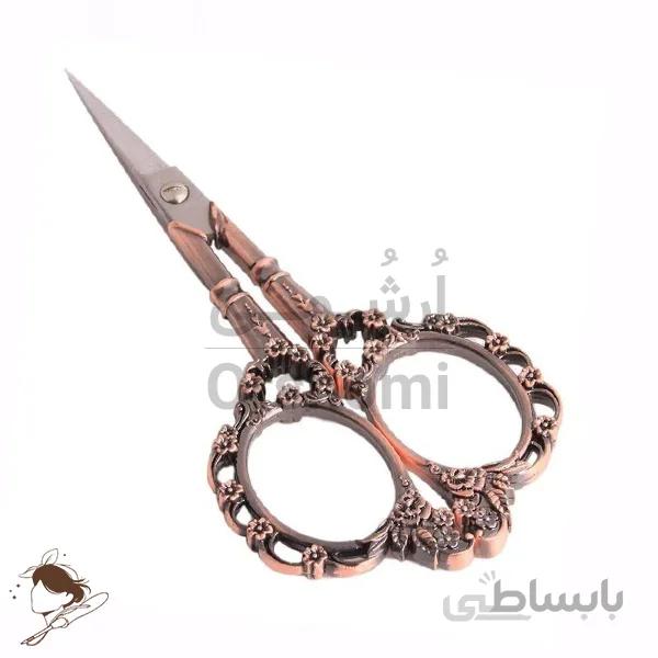 قیچی فانتزی گلدوزی و نیدل پانچ مدل گل مسی