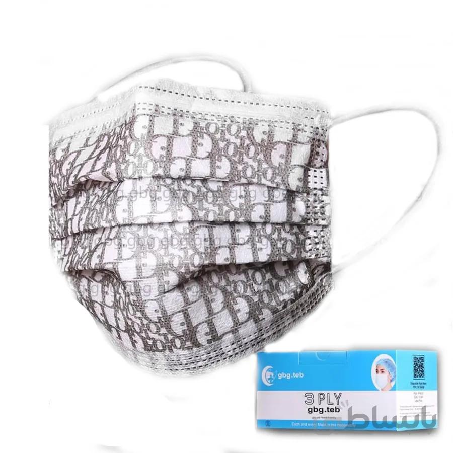 ماسک ۳ لایه جی بی جی (gbg teb) طرح کریستین دیور بسته ۵۰ عددی