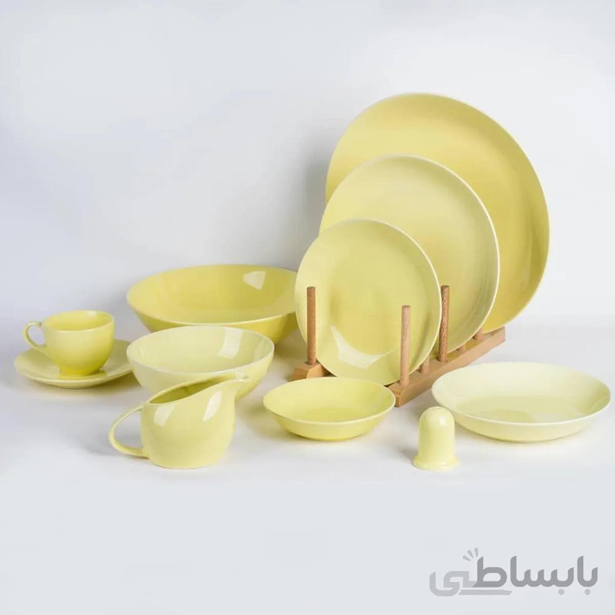 سرویس غذاخوری 30 پارچه کلارا مدل سیگنیچر لیمویی