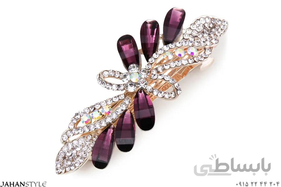 گیره مو فلزی نگین دار دخترانه