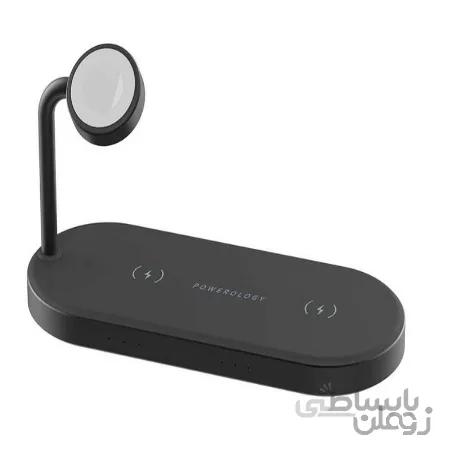 شارژر بی سیم چهار کاره پاورولوژی مدل P41MFCHBK 4in1 Fast Charging Power Dock