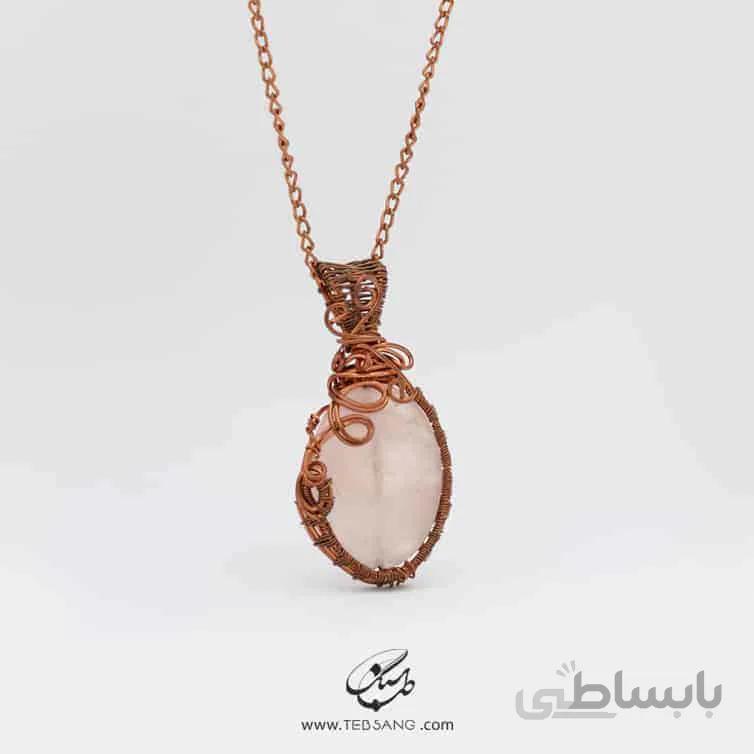 گردنبند زنانه سنگ رز کوارتز NT-101