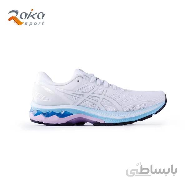 کفش زنانه Asics Kayano 27 سفید آبی