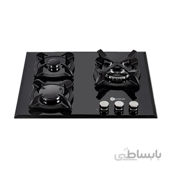 اجاق گاز 3 شعله درسا مدل آوینا شیشه مشکی(ارسال رایگان) ا Dorsa Avina Gas Hob