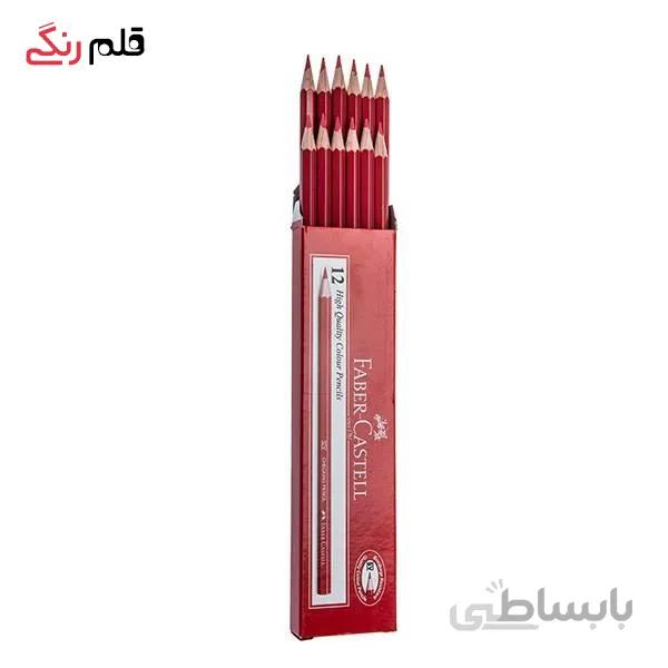 بسته 12 عددی مداد قرمز فابر کاستل مدل P101 ا fabercastell red pencil