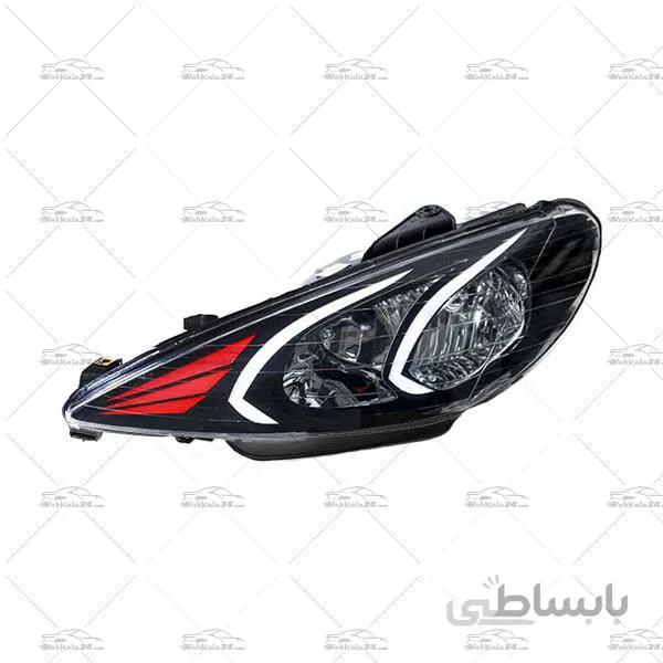 چراغ جلو اسپرت پژو 206 طرح E200