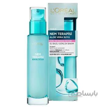 سرم آبرسان لورآل مخصوص پوست نرمال تا خشک ا Loreal paris hydra genius aloe water normal to dry skin