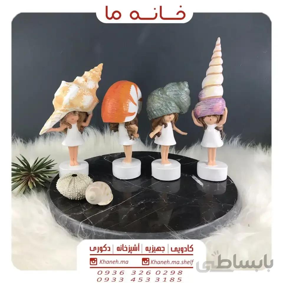مجسمه دکوری طرح دختر صدفی