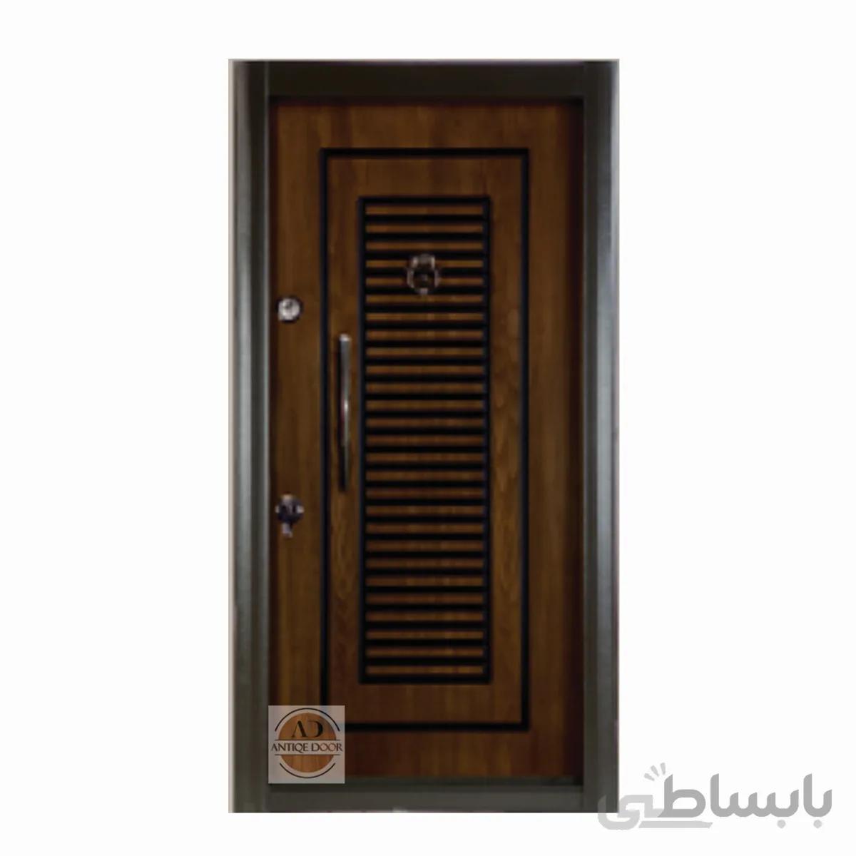 درب ضد سرقت نردبانی روکش راش سی ان سی 105 210 چپ بازشو