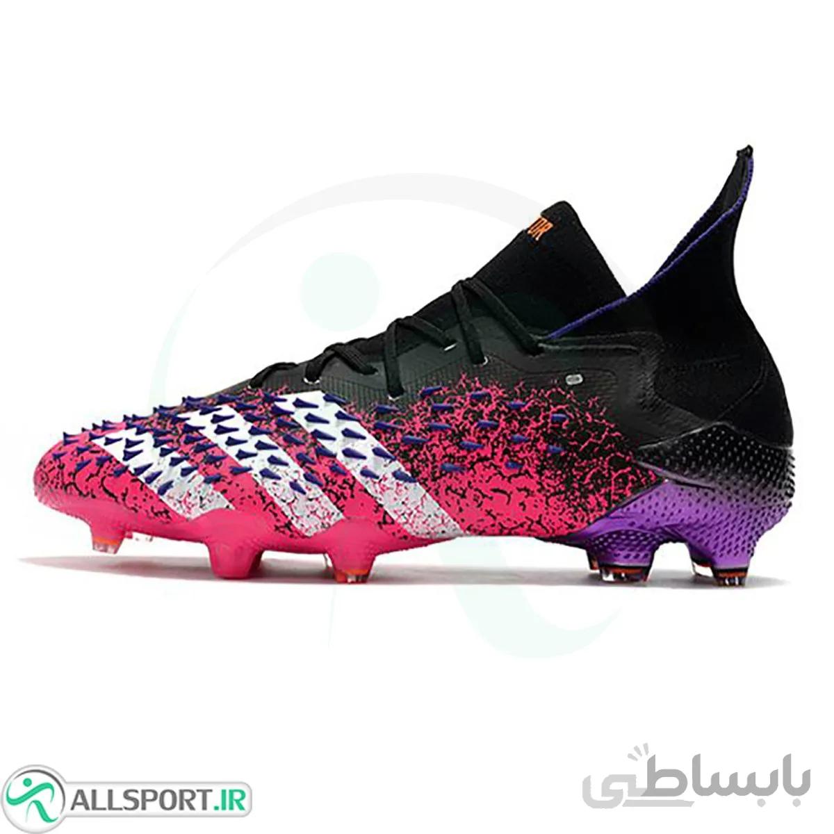 کفش فوتبال آدیداس پردیتور طرح اصلی Adidas Predator Freak.1 FG Black White Pink