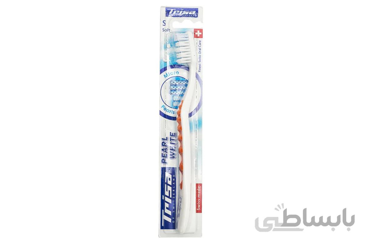 مسواک پرل وایت متوسط تریزا ا Trisa Pearl White Medium Toothbrush