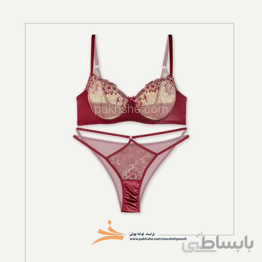 ست تورگاز عنابی رنگ برند نوشه پوش کد 87001