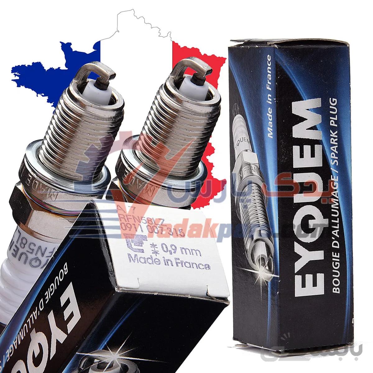 شمع پایه کوتاه اکیوم تک پلاتین فرانسه (بسته۴عددی) ا EYQUEM Spark Plugs RFN58LZ (A7) FRANCE