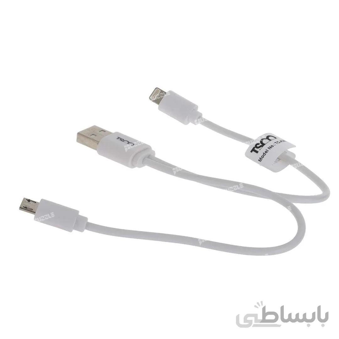 کابل شارژ اندروید و آیفون تسکو مدل TSCO TC A28 طول 20 سانتی متر ا TSCO TC A28 Android And Lightning Cable 20 CM