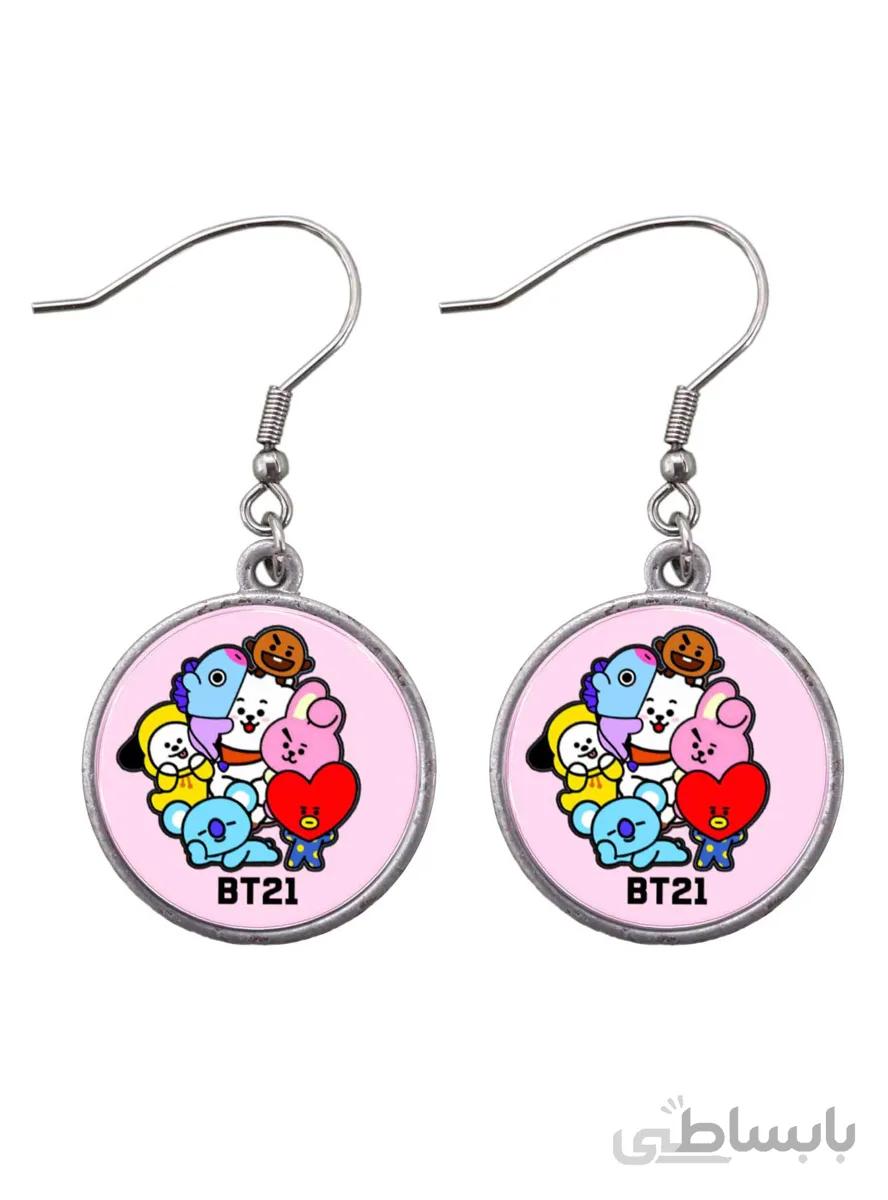 گوشواره دخترانه طرح گروه بی تی اس bt21