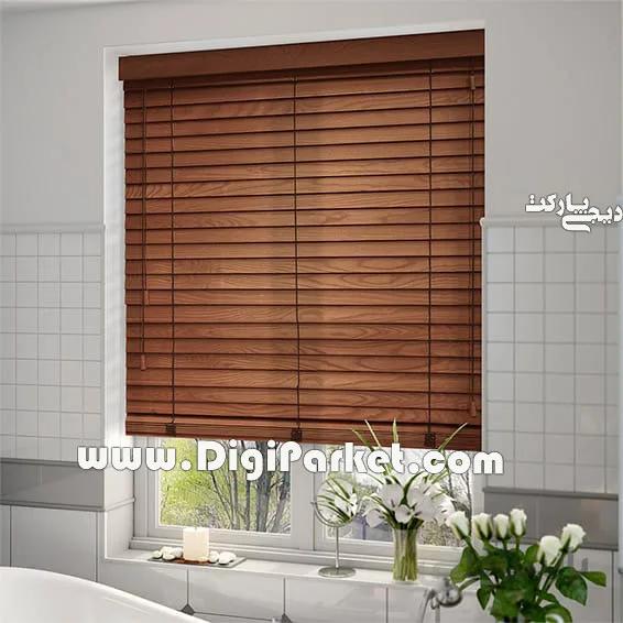 پرده کرکره چوبی قرمز رنگ ۲.۵ سانتیمتری کد 253 خوش سایه