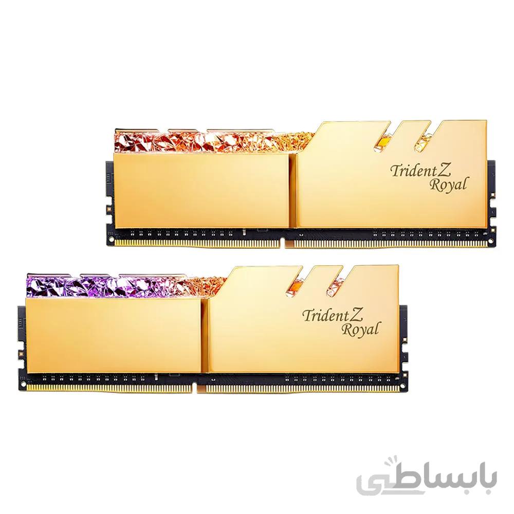 رم CL18 جی اسکیل 32 گیگابایت 4000MHZ مدل TRIDENT Z ROYAL GOLD ا TRIDENT Z ROYAL GOLD DDR4 32GB 4000MHZ DUAL