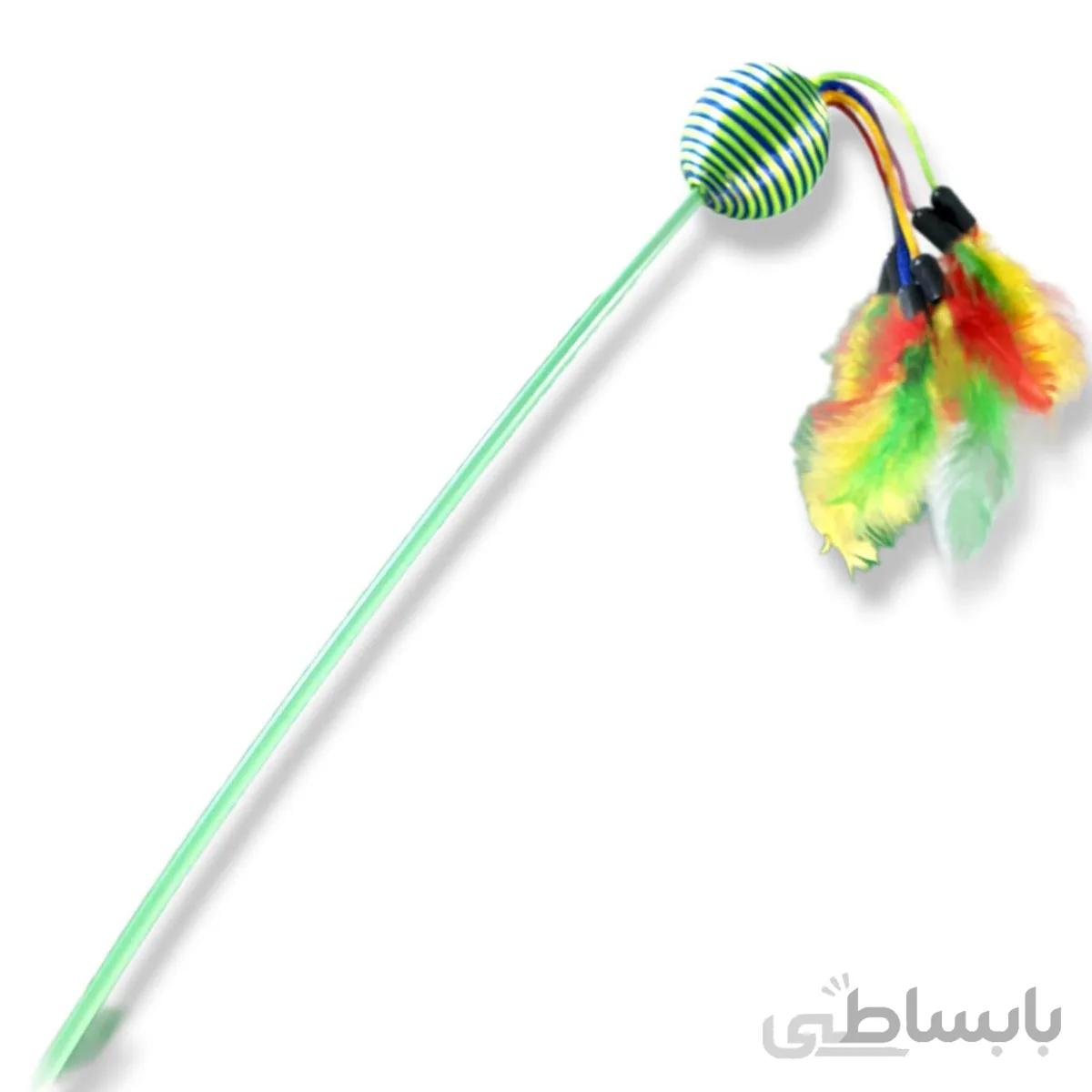 چوب بازی گربه دارای پر و عروسک