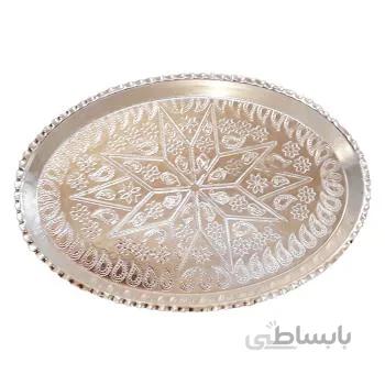 سینی مسی سفید بادامی قطر20*31 توت کالا tootkala 1424