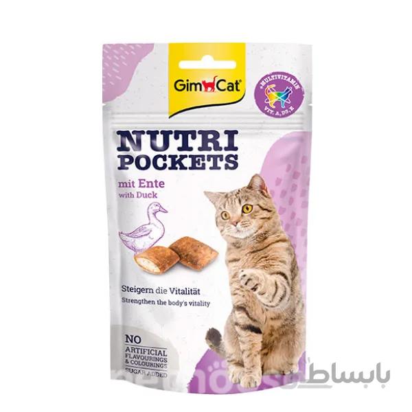 تشویقی گربه جیم کت مدل(Nutri Pockets with Duck) طعم اردک با وزن 60 گرم