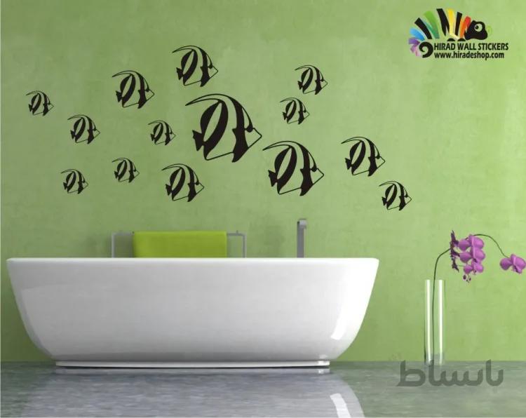 برچسب دیواری دسته ماهی ها کد h163