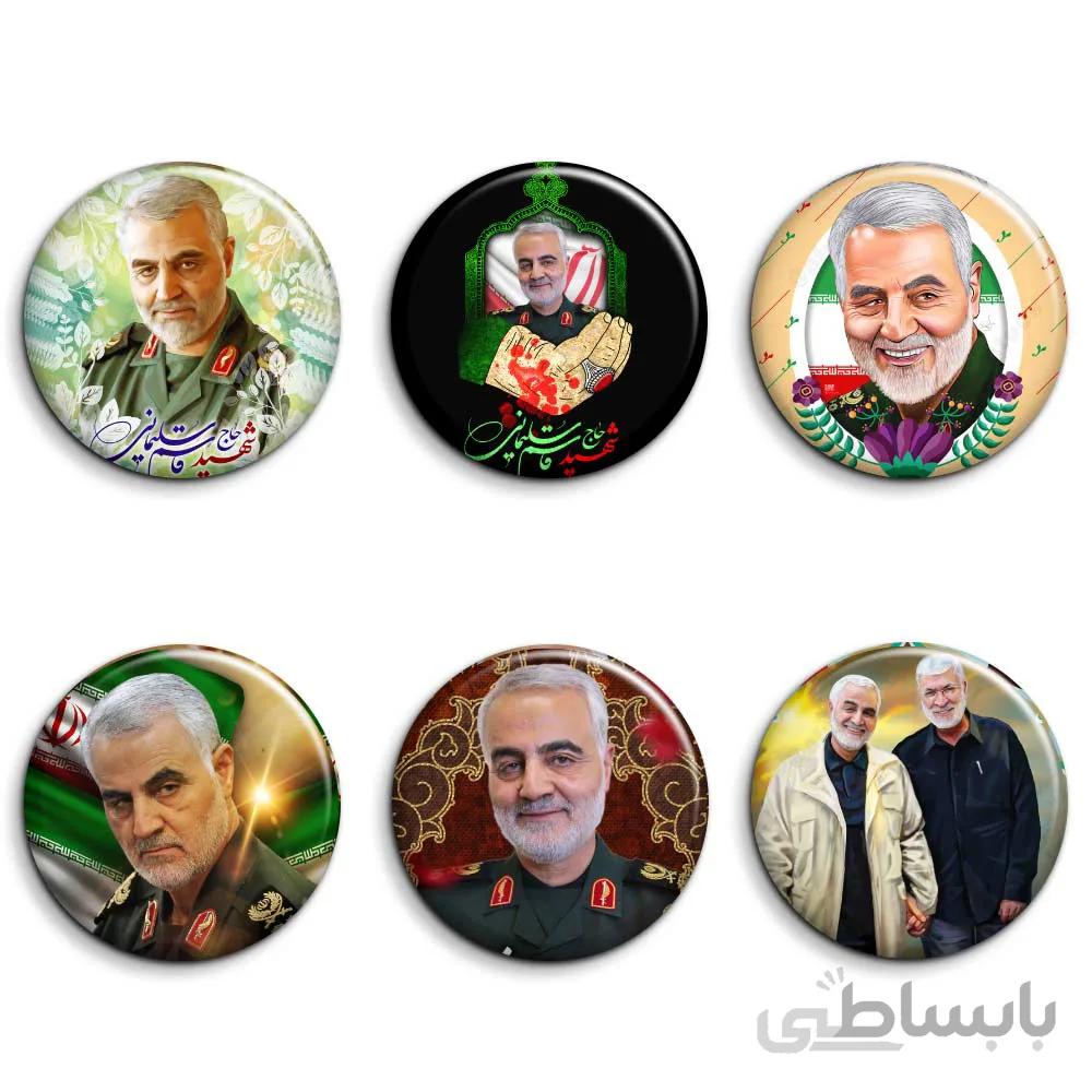 پیکسل سوزنی 6 عددی طرح شهید حاج قاسم سلیمانی «سردار دل ها»