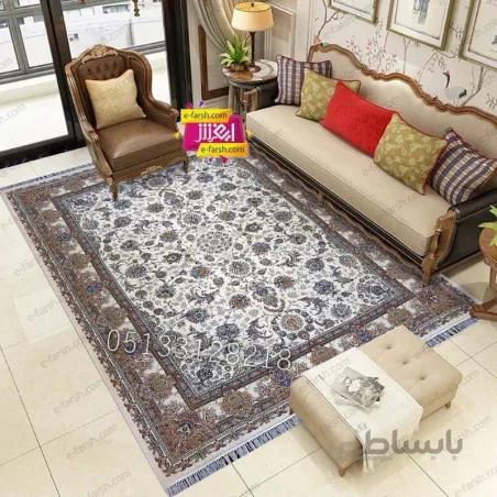 فرش ماشینی آرا مشهد طرح 60027 کرم