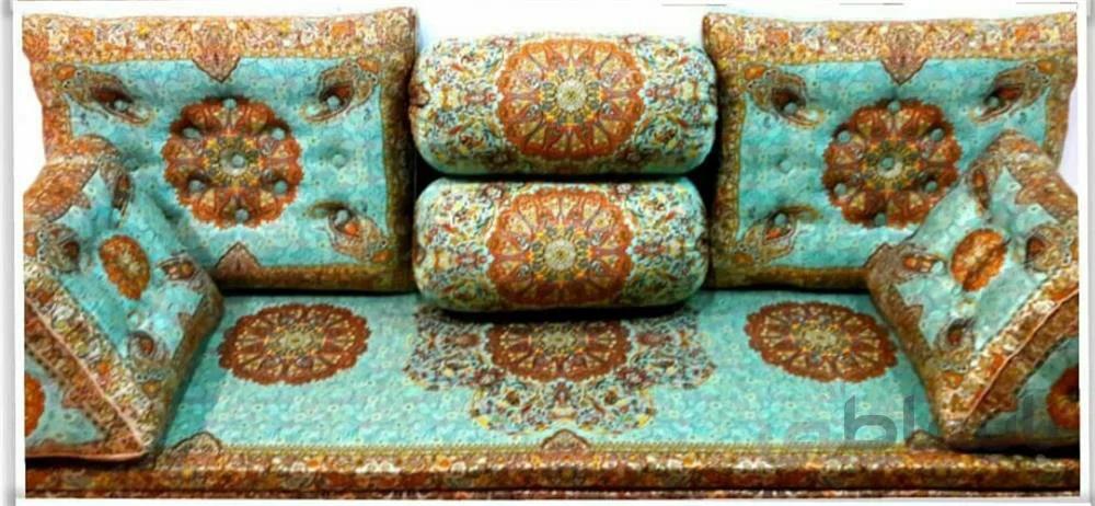ست شاهنشین ۷تکه طرح افشار سبز تراکم ۲۴۰ ا 7-piece royal set of Afshar green design with a density of 240