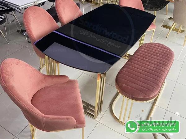 میز ناهار خوری پایه استیل گلدانی مژده