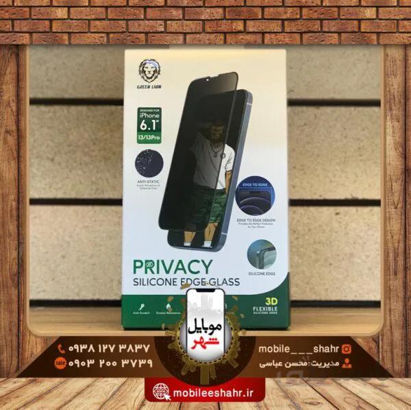 گلس سیلیکون پرایوسی گرین مدل Glass Silicone Privacy Green 13/13Pro