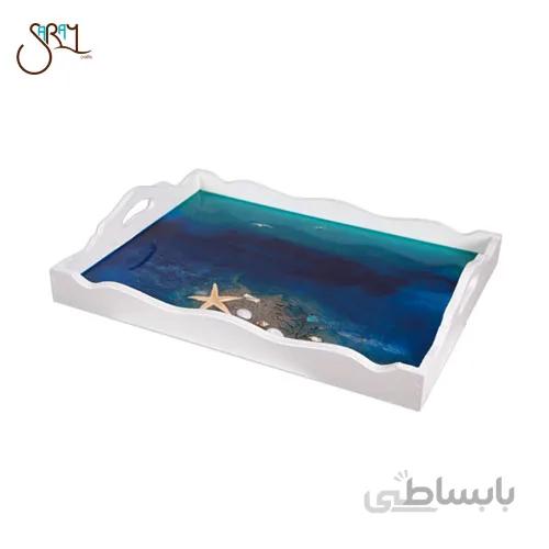 سینی رزینی طرح دریا با صدف طبیعی مدل 1813